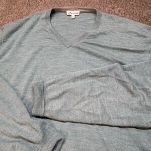 Peter Millar Mens V Neck Long Sleeve Sweater Merino Wool XXL